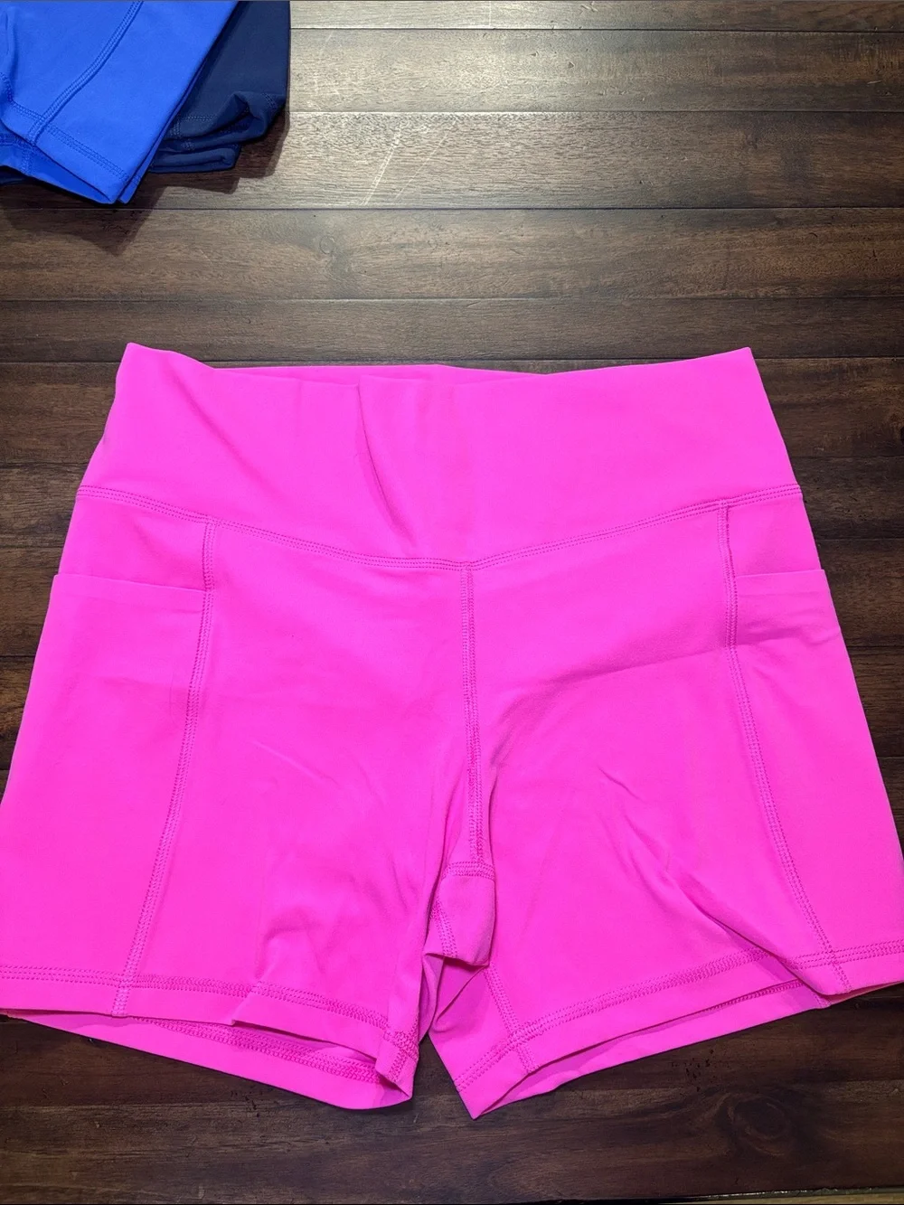 NWOT Women's High-Rise Bike Shorts — Pink, Royal Blue, Navy - Picture 3 of 3